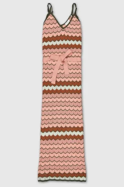 Teddy Smith Robe en maille longue ajourée R-THALIA SWEET ABRICOT SWEETABRICOT Flash Sale