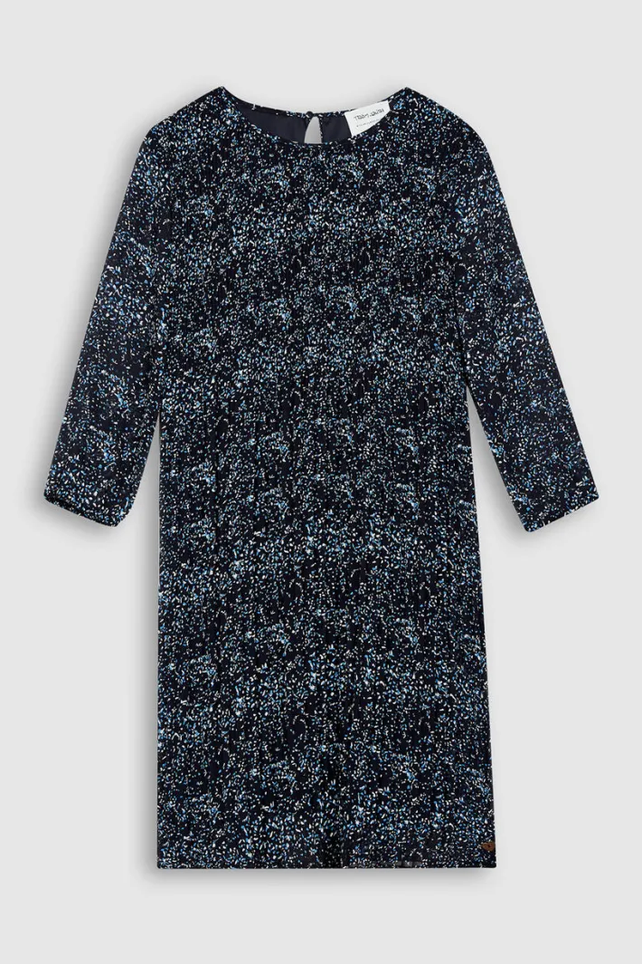 Teddy Smith Robe fluide plissée imprimée fille R-RAMELIE JR DARK NAVY/MOTIF 1 DARKNAVY/MOTIF1 Outlet