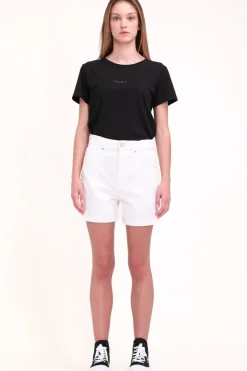 Teddy Smith Short coupe 5 poches taille haute S-MOM ROLLER CO BLANC Hot