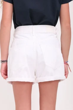 Teddy Smith Short coupe 5 poches taille haute S-MOM JR ROLLER BLANC Hot