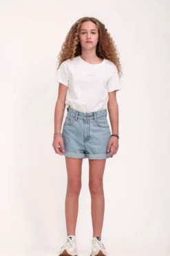 Teddy Smith Short coupe 5 poches taille haute S-MOM JR ROLLER FRIPP/INDIGO CLAIR Cheap