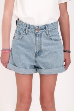 Teddy Smith Short coupe 5 poches taille haute S-MOM JR ROLLER FRIPP/INDIGO CLAIR Cheap