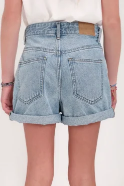Teddy Smith Short coupe 5 poches taille haute S-MOM JR ROLLER FRIPP/INDIGO CLAIR Cheap