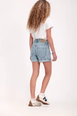 Teddy Smith Short coupe 5 poches taille haute S-MOM JR ROLLER FRIPP/INDIGO CLAIR Cheap