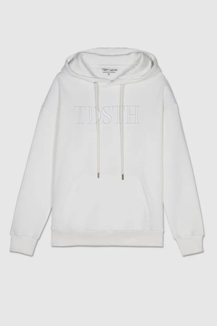 Teddy Smith Sweat à capuche ALIX M HOODY BLANC Clearance