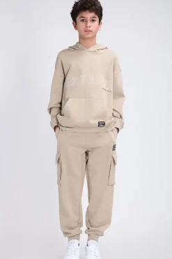 Teddy Smith Sweat à capuche coupe large S-REC HOODY JR BEIGE Store