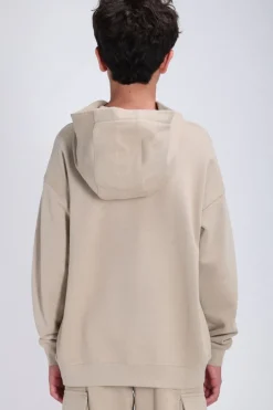 Teddy Smith Sweat à capuche coupe large S-REC HOODY JR BEIGE Store