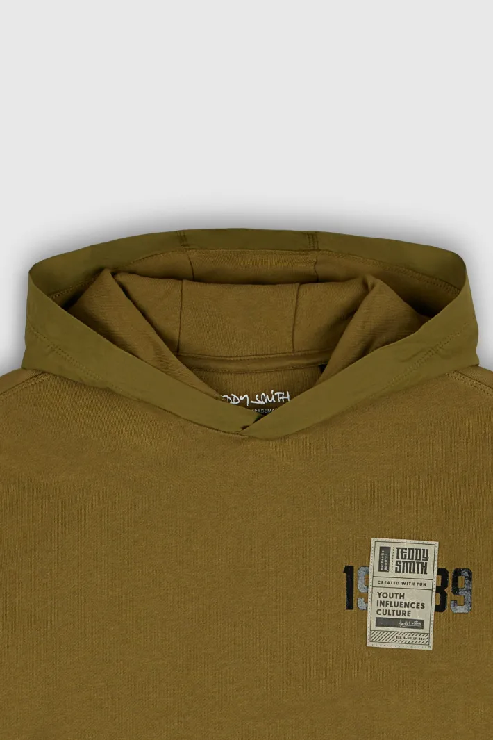 Teddy Smith Sweat à capuche coupe large S-SULLY HOODY JR TROPICAL OLIVE Cheap