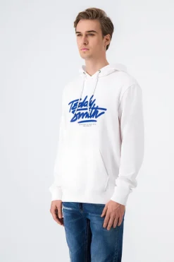 Teddy Smith Sweat à capuche SCRIPT HOODY BLANC Store