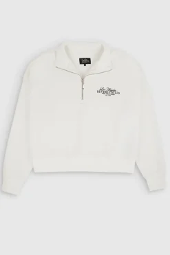 Teddy Smith Sweat col montant zippé S-HYPE ZIP MIDDLE WHITE MIDDLEWHITE Cheap