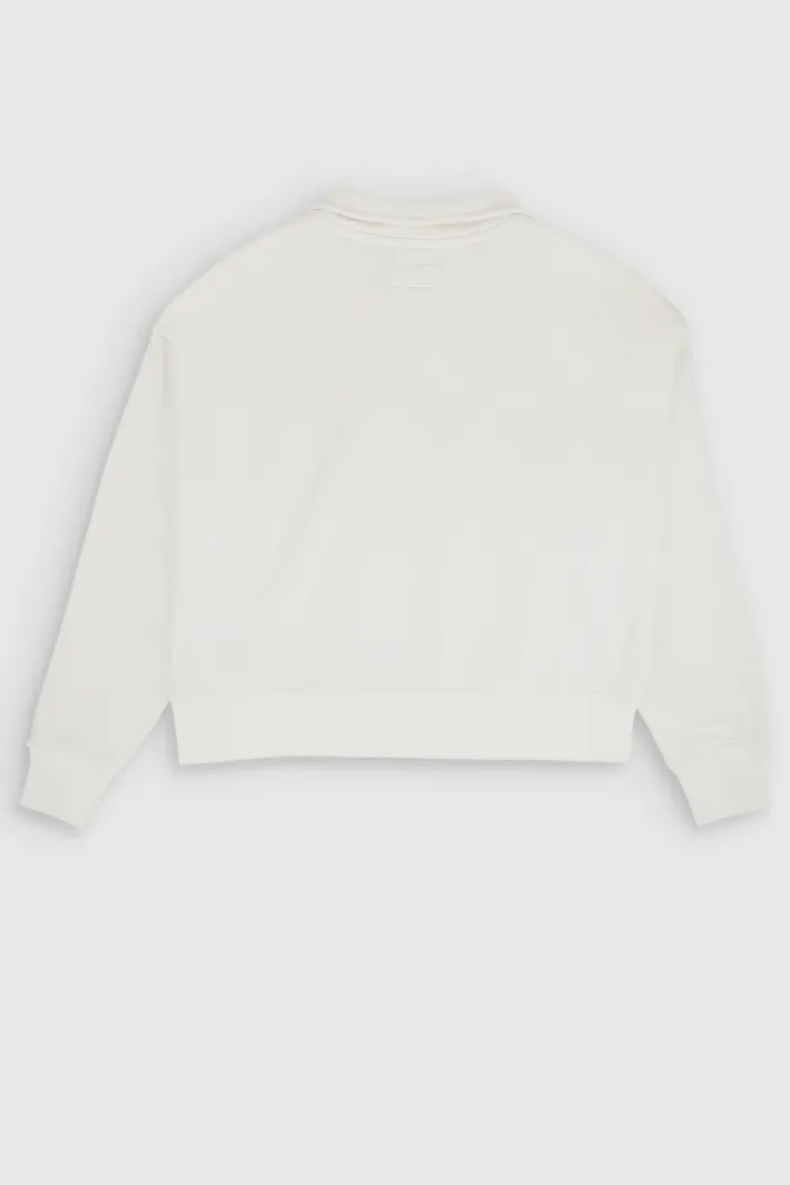 Teddy Smith Sweat col montant zippé S-HYPE ZIP MIDDLE WHITE MIDDLEWHITE Cheap