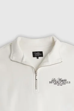 Teddy Smith Sweat col montant zippé S-HYPE ZIP MIDDLE WHITE MIDDLEWHITE Cheap