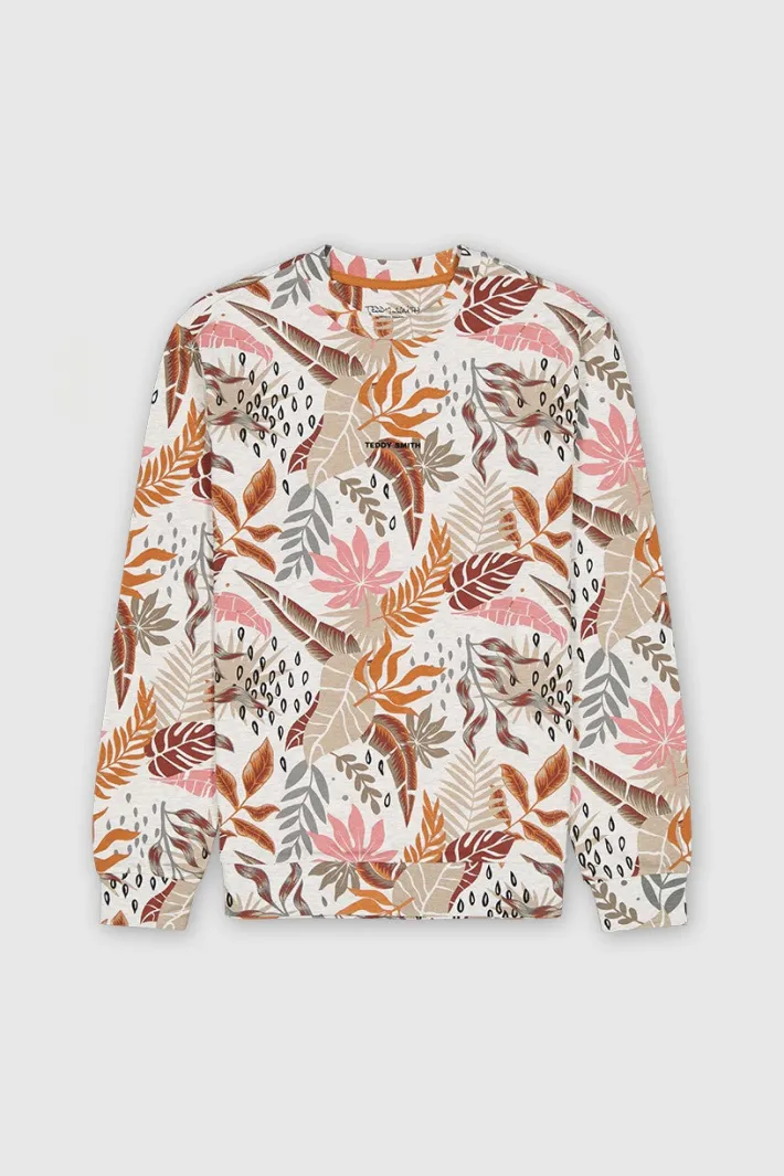 Teddy Smith Sweat col rond S-DRAGAN RC BLANC IVOIRE CHINE BLANCIVOIRECHINE Hot