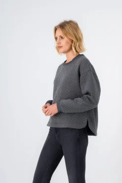 Teddy Smith Sweat matelassé SAFY MELANGE BLACK Hot