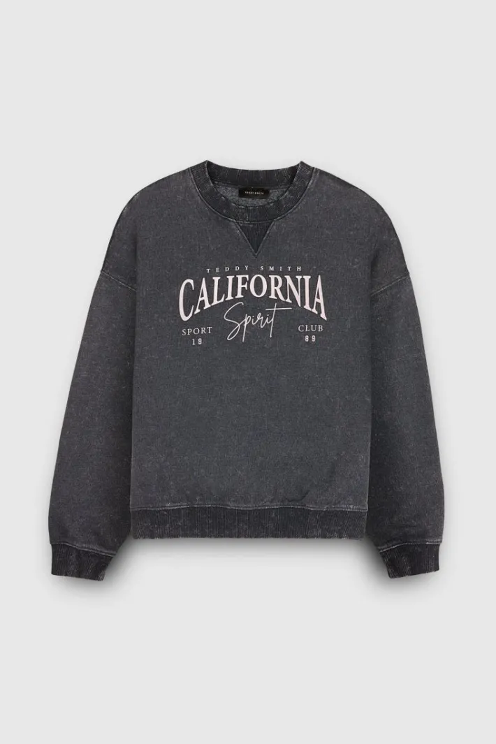 Teddy Smith Sweat S-CALI WASH NOIR Best Sale