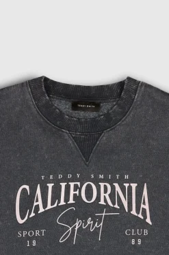 Teddy Smith Sweat S-CALI WASH NOIR Best Sale