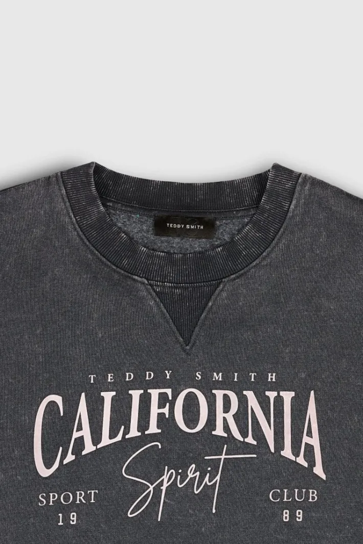 Teddy Smith Sweat S-CALI WASH NOIR Best Sale