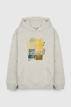 Teddy Smith Sweat S-FUNNY HOODY JR BLANC IVOIRE CHINE Cheap