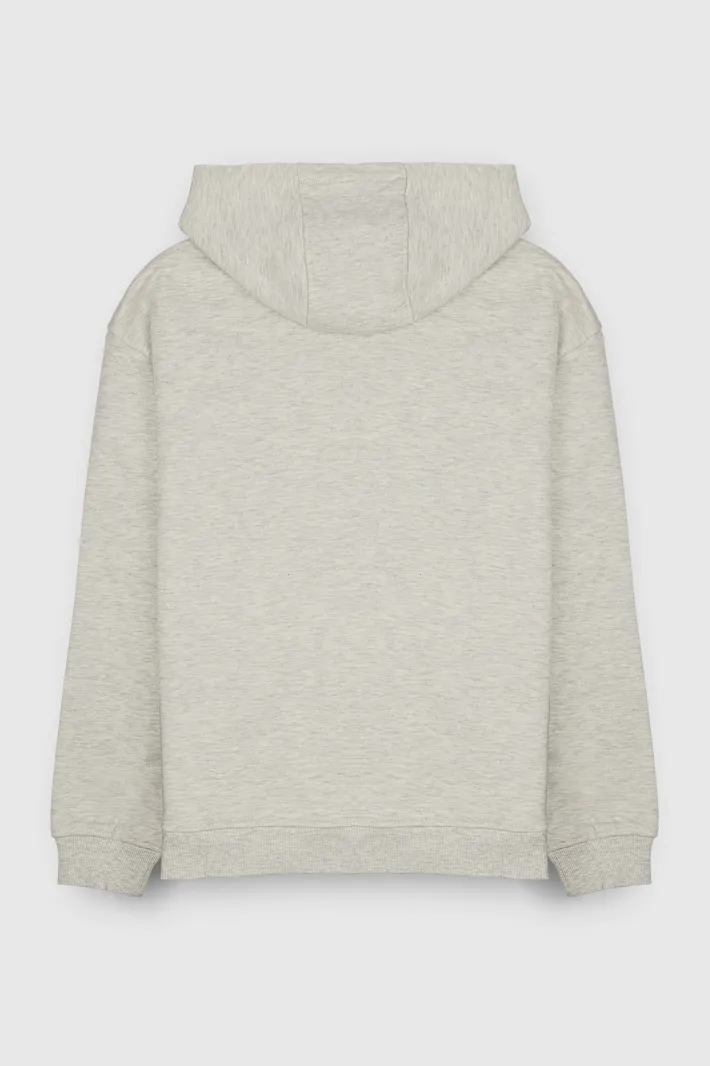 Teddy Smith Sweat S-FUNNY HOODY JR BLANC IVOIRE CHINE Cheap
