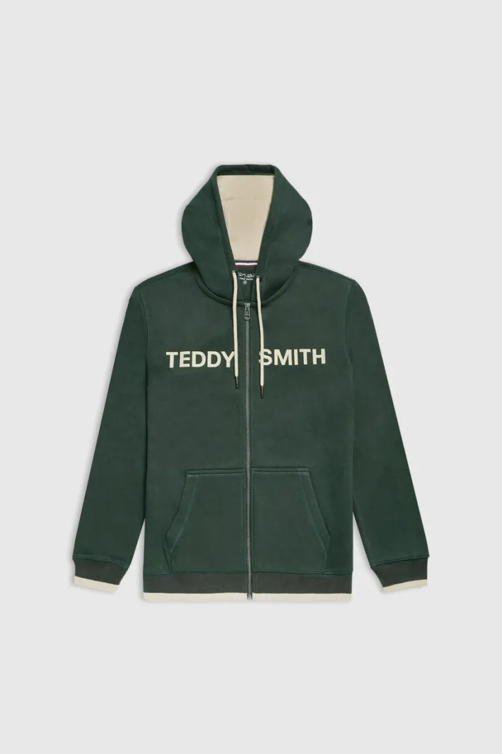 Teddy Smith Sweat zippé à capuche GICLASS HOODY VERT SCARABE VERTSCARABE Best Sale