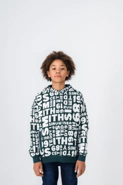 Teddy Smith Sweat-shirt à capuche BARRY HOODY JR VERT SCARABE Flash Sale