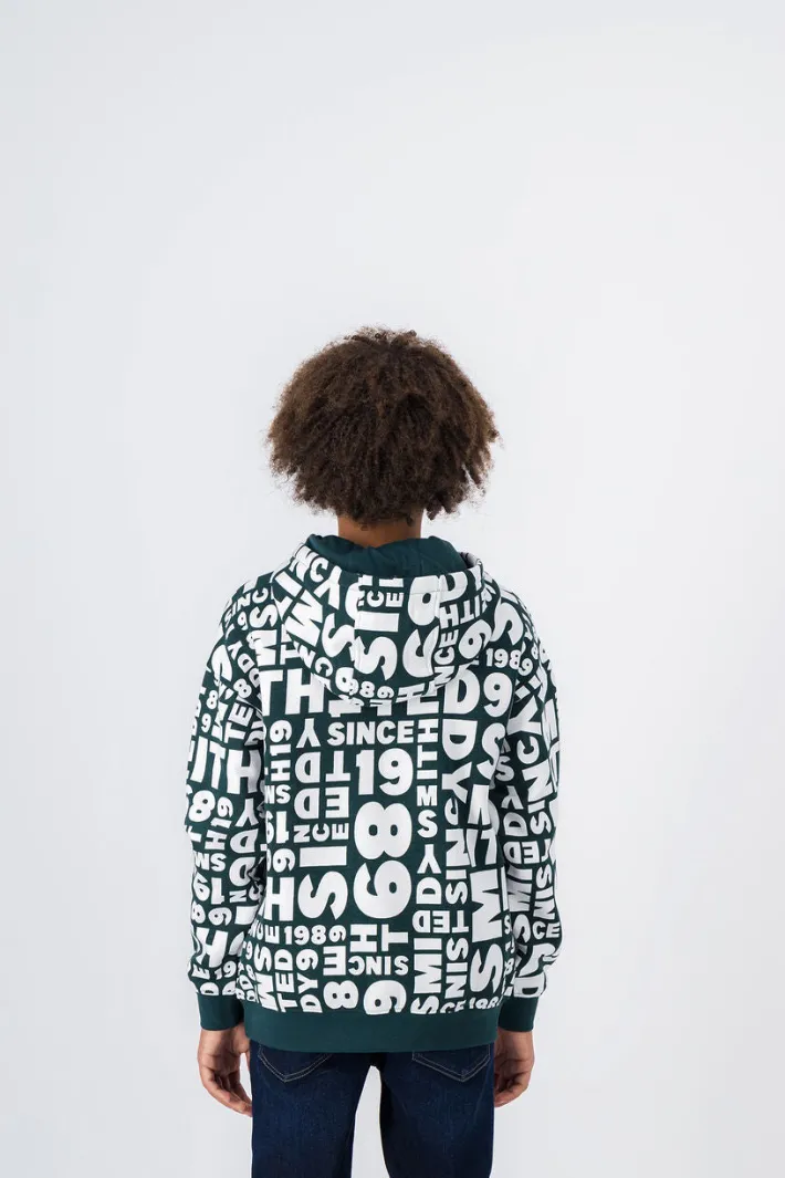 Teddy Smith Sweat-shirt à capuche BARRY HOODY JR VERT SCARABE Flash Sale