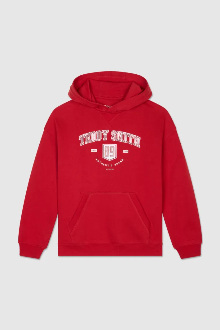 Teddy Smith Sweatshirt à capuche LIVE HOODY JR JAM RED JAMRED Fashion