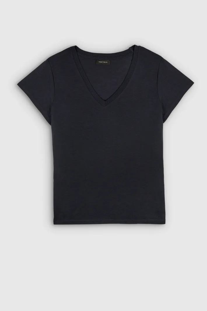 Teddy Smith Top col V T-POETI DARK NAVY DARKNAVY Outlet