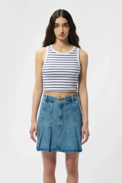 Teddy Smith Top sans manches DEB US RIB BLANC RAYURES BLANCRAYURES Sale
