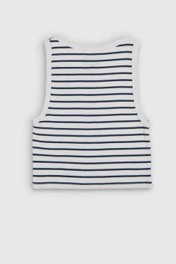 Teddy Smith Top sans manches DEB US RIB BLANC RAYURES BLANCRAYURES Sale