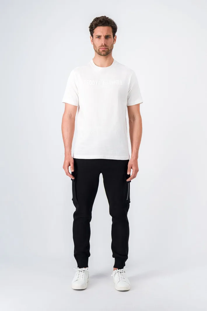 Teddy Smith T-shirt col rond avec découpe KENZIE MC MIDDLE WHITE Hot