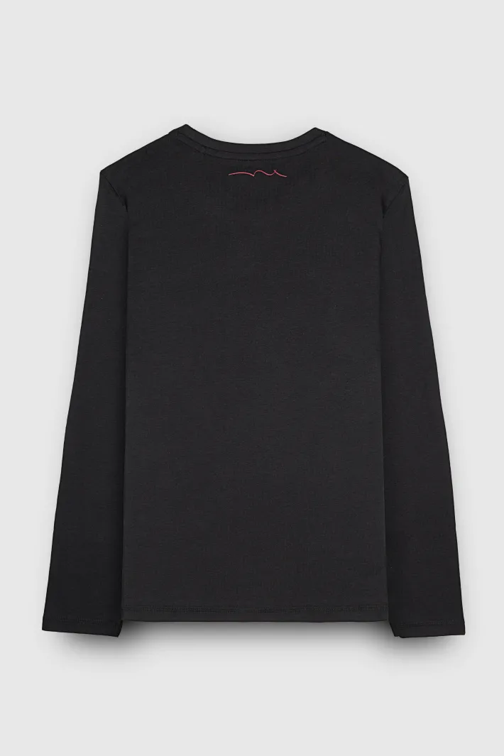Teddy Smith T-shirt col rond EVAN ML JR DARK NAVY DARKNAVY Outlet