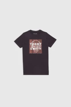 Teddy Smith T-shirt col rond FUNNY MC JR CHARBON Cheap