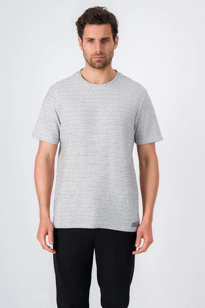 Teddy Smith T-shirt col rond jacquard COOPER MC MIDDLE WHITE Clearance
