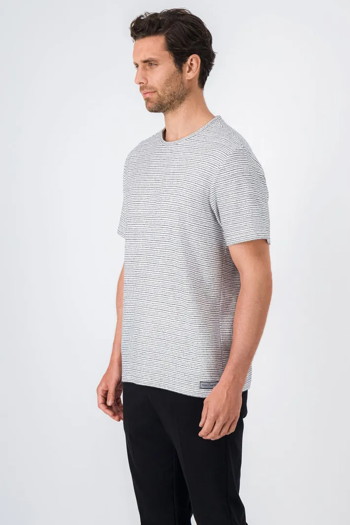 Teddy Smith T-shirt col rond jacquard COOPER MC MIDDLE WHITE Clearance