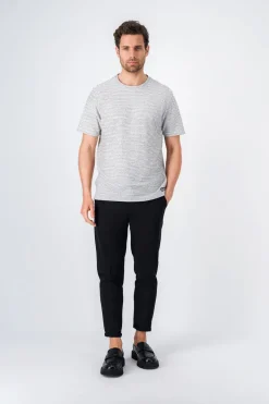 Teddy Smith T-shirt col rond jacquard COOPER MC MIDDLE WHITE Clearance