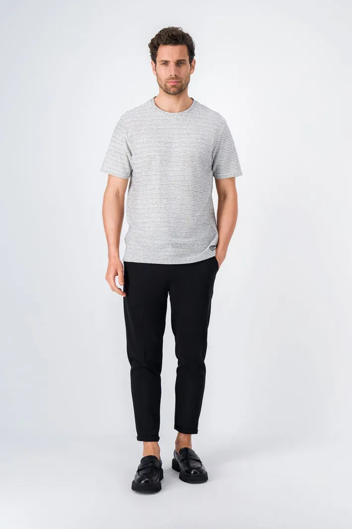 Teddy Smith T-shirt col rond jacquard COOPER MC MIDDLE WHITE Clearance