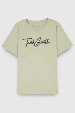 Teddy Smith T-shirt col rond manches courtes T-EVAN MC JR VERT SAUGE VERTSAUGE Best