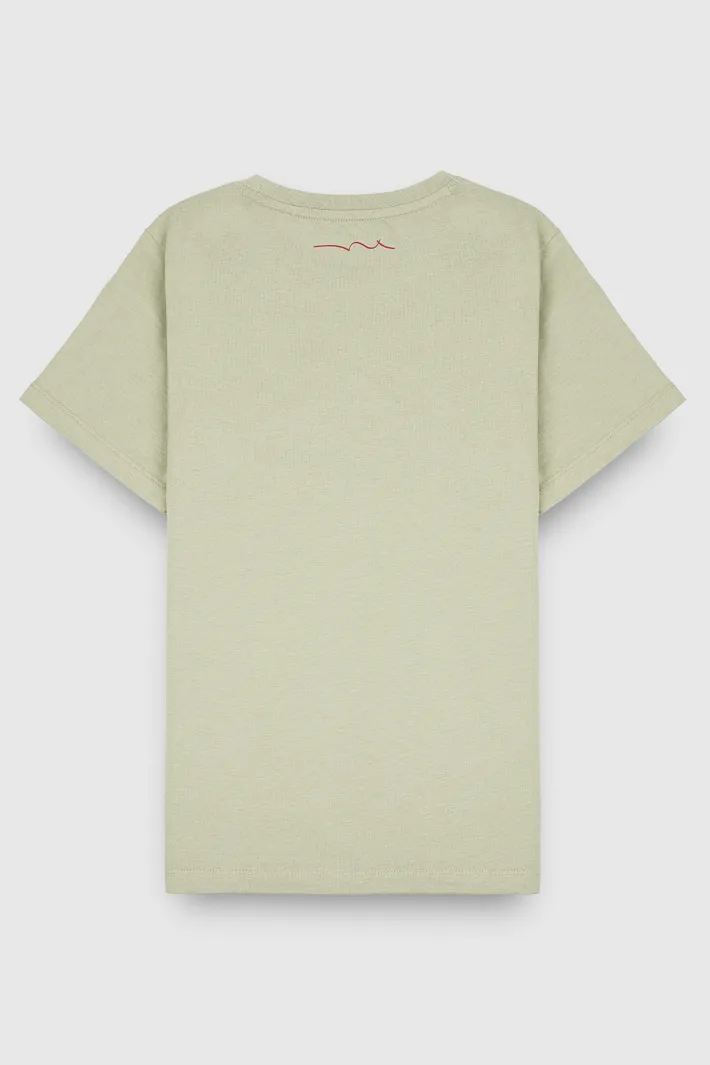 Teddy Smith T-shirt col rond manches courtes T-EVAN MC JR VERT SAUGE VERTSAUGE Best
