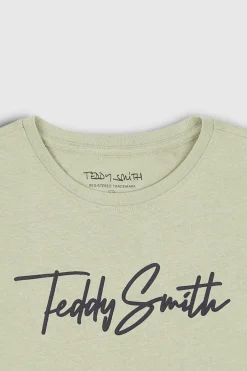 Teddy Smith T-shirt col rond manches courtes T-EVAN MC JR VERT SAUGE VERTSAUGE Best