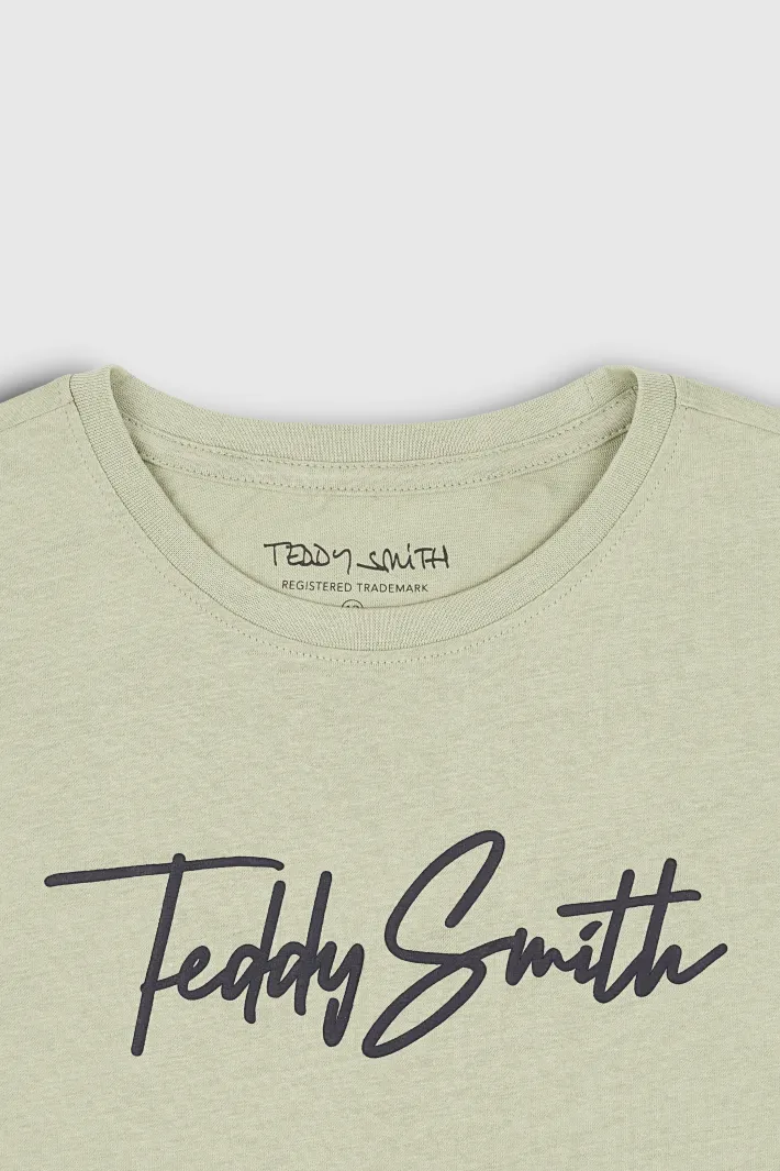 Teddy Smith T-shirt col rond manches courtes T-EVAN MC JR VERT SAUGE VERTSAUGE Best
