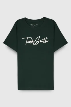 Teddy Smith T-shirt col rond manches courtes T-EVAN MC JR VERT SCARABE VERTSCARABE New