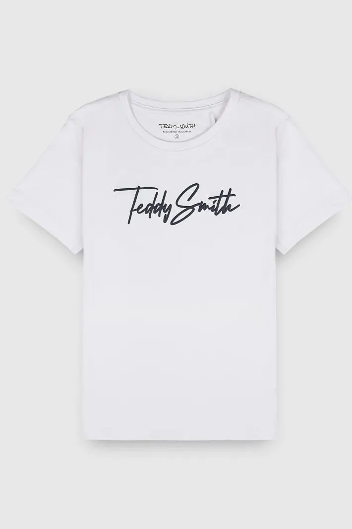 Teddy Smith T-shirt col rond manches courtes T-EVAN MC JR BLANC New