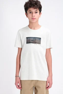Teddy Smith T-shirt col rond manches courtes T-NEO MC JR BLANC IVOIRE CHINE BLANCIVOIRECHINE Hot