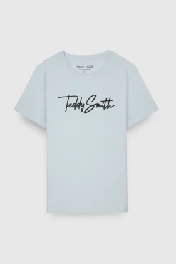 Teddy Smith T-shirt col rond manches courtes T-EVAN MC JR BLEU CLAIR BLEUCLAIR Hot
