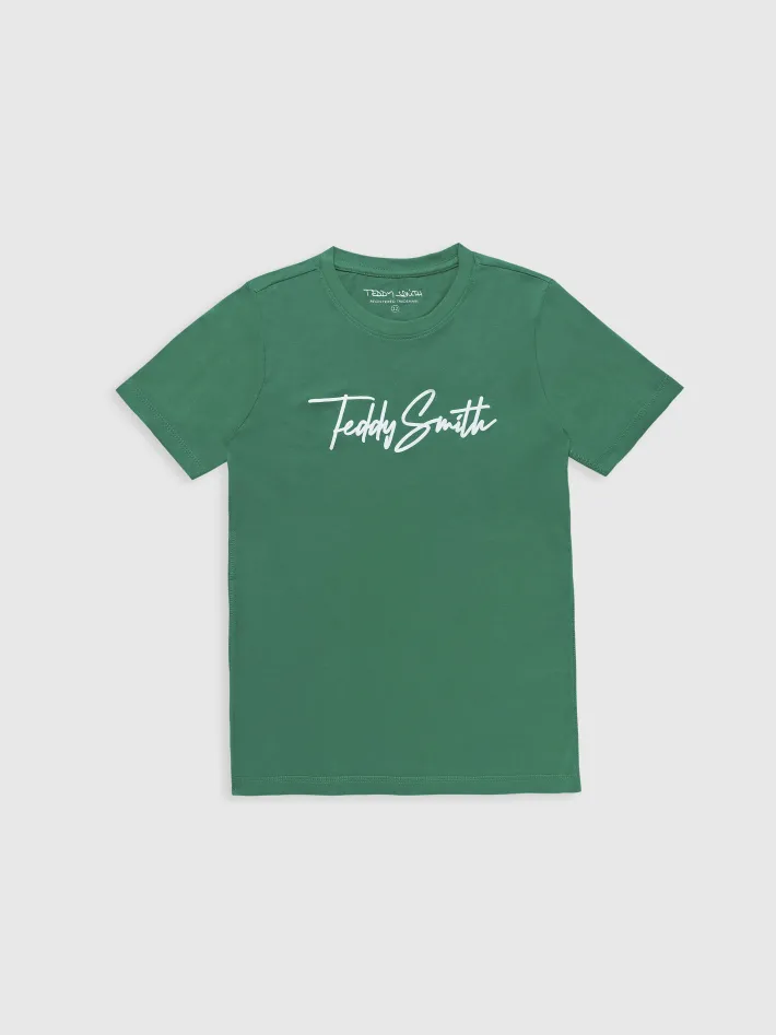 Teddy Smith T-shirt col rond manches courtes T-EVAN MC JR ELECTRIC GREEN ELECTRICGREEN Outlet