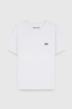 Teddy Smith T-shirt col rond manches courtes THE TEE 1 MC JR BLANC New