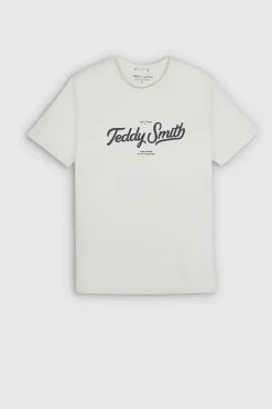 Teddy Smith T-shirt col rond manches courtes T-JANICK MC MIDDLE WHITE Fashion