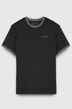 Teddy Smith T-shirt col rond manches courtes THE TEE 2 R NOIR/SILVER Shop