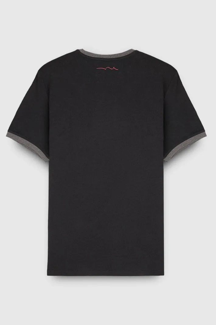 Teddy Smith T-shirt col rond manches courtes THE TEE 2 R NOIR/SILVER Shop